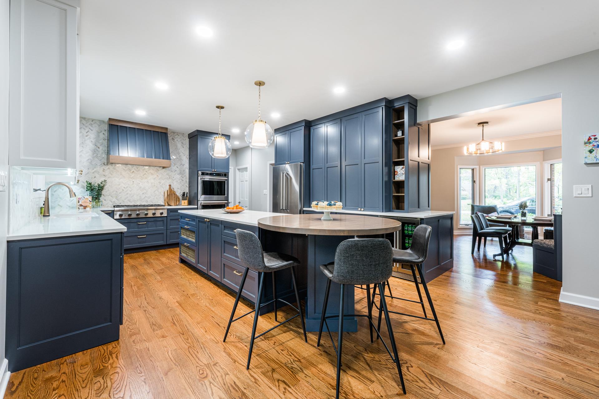 Eastcliff two-tone navy kitchen — Shorewood IL