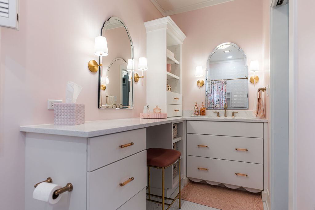 Fulton Geneva — bathroom detail showing custom cabinetry and decorative hardware